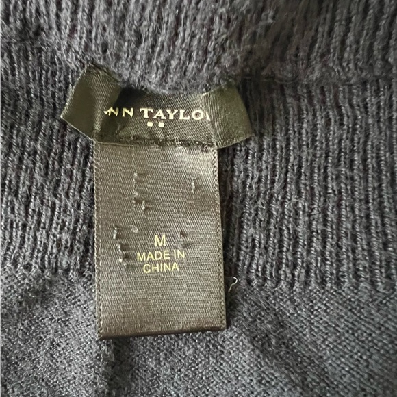 Ann Taylor Women’s Navy Blue with Button Accent Sweater - Picture 3 of 4